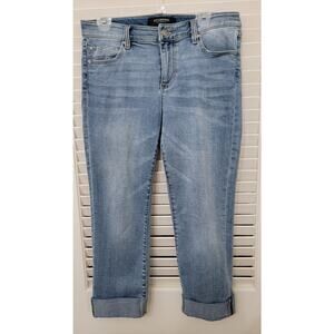 Liverpool Los Angeles Marley Girlfriend Cuffed Crosshatch Denim Jeans